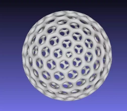 Buckyball 3d stampa modello treding sfera design geometria geometrico matematica oggetto 3d print model - Mito3D