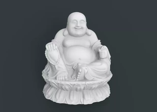 Buda 3d impressão modelo trio arte estatueta printing budismo Ásia 3d print model - Mito3D
