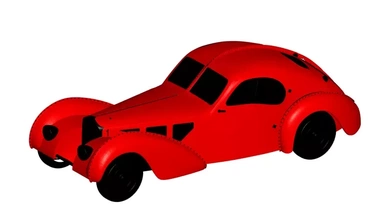 bugatti 3d impressão modelo trio 3d print model - Mito3D
