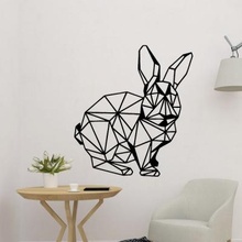 conejito mural 2d Arte geometría geométrico animal salvaje espejismo pared decoración Conejo 3d print model - Mito3D