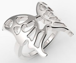 butterfly design ring fashion 3D printing model, file, printable design, 3d print, ring, rings, jewelry, unique, butterfly, beautiful, plain 3d print model - Mito3D