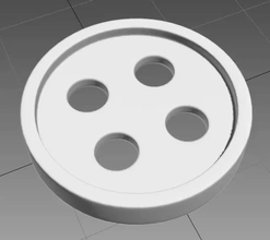 botón 3d impresión modelo trío 3dmodel 3dprint 3dp paño 3d print model - Mito3D