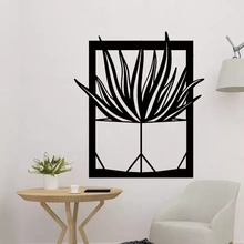 cactus parete arredamento 3d stampa modello treding arte decorazione natura impianti pianta albero vita camera interno silhouette 2d 3d print model - Mito3D