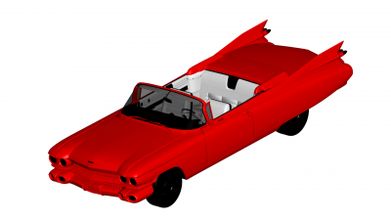 Cadillac el dorade 1959 moteurs transport 3D impression modèle fichier imprimable conception 3d El 3d print model - Mito3D