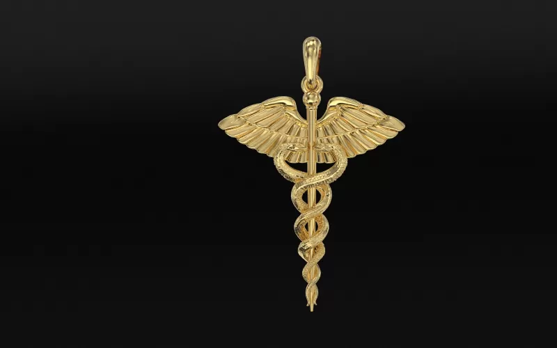 caduceus pendant 3d printing model - threeding 3D print model - Mito3D