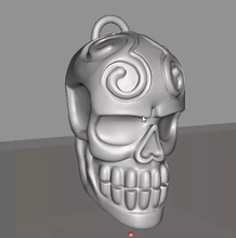 calaverita 3d impresión modelo trío colgante pendiente cráneo decoración 3dmodel 3dprint 3dp tribal joyería 3d print model - Mito3D