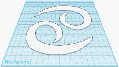 cancer zodiac symbol file other things 3D printing model, file, printable design, 3d print, Cancer, Zodiac, Symbol, File, Horoscope, Star Sign, Sun Sign 3d print model - Mito3D