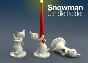 candle holder snowman 3d printing model - threeding light table christmas art deco family diner lumi 3d print model - Mito3D