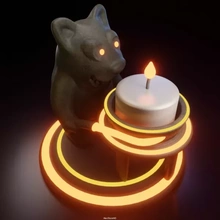 candela custode orso 3d stampa modello treding arte scultura giocattolo arredamento 3d print model - Mito3D