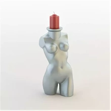 candlestick 3d printing model - threeding art bust candle decorative modern unique 3d-print 3d-printing modeling special 3ds max 3d print model - Mito3D