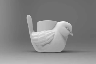 candelero pájaro 3d impresión modelo trío Arte vela stl printing 3d print model - Mito3D