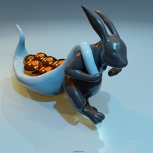 candy bowl chocolate bunny art decor sculpture 3d print model - Mito3D