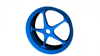 car wheel five spokes motors & transport 3D printing model, file, printable design, 3d print, rim, car, 5, spoke, sport 3D print model - Mito3D