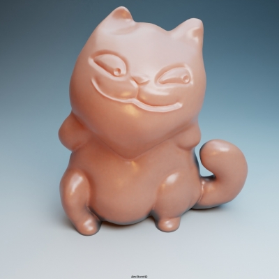 caramel kitten art decor sculpture toy 3D print model - Mito3D