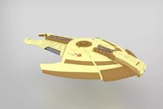 cardassian hideki class ship - star trek 1 1400 3d printing model threeding starship deep space 9 3d print model - Mito3D