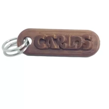 carlos personalized keychain embossed letters 3d printing model - threeding customizable keychains names 3d print model - Mito3D