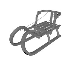 Chariot roues dérapages mouvement 3d impression modèle trio luge traîneau 3d print model - Mito3D