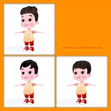dibujos animados chico 3d impresión modelo trío cuerpo hombre niño cómic masculino animación niños friki personaje toon colegio personas bonito lindo frio adolescente 3d print model - Mito3D
