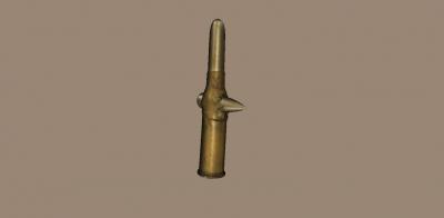 cartridge penetrated enemy bullet antiques & historical 3D printing model, file, printable design, 3d print, history, antiques, national, museum ,military, World, War, I, WWI, cartridge, penetrated, 3d print model - Mito3D