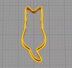 cat - cookie cutter 3d printing model threeding animal cooking pet 3d print model - Mito3D