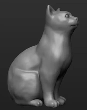 Katze 1 3d Drucken Modell dreiding Tier Haustier niedlich sitzen 3d print model - Mito3D