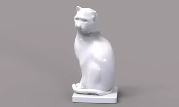 gato figurilla 3d impresión modelo trío animal mascota 3d print model - Mito3D