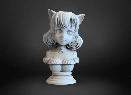 cat girl bust 3d printing model - threeding tags sculpture statue anime catgirl 3d print model - Mito3D