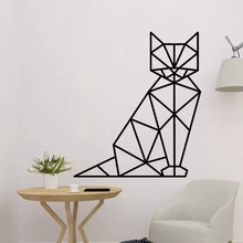 gato mural 3d impressão modelo trio decoração geometria deco geométrico bate papo 2d 3d print model - Mito3D