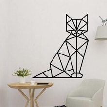 gato mural arte bate papo decoração deco 2d geometria geométrico 3d print model - Mito3D