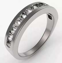 channel set eternity ring 3d printing model - threeding jewelry rings band diamond stones pretty fine gemstones 3d print model - Mito3D