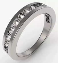 Kanal einstellen Ewigkeit Ring 3d Drucken Modell dreiding Schmuck Ringe Band Diamant Steine ziemlich fein Edelsteine 3d print model - Mito3D