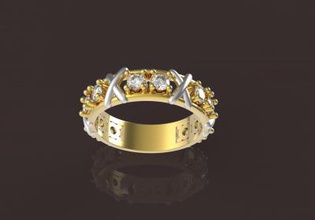 charmoso anel de impressão 3d do modelo a moda 3D impressão, arquivo design, 3d, jóias platina jóia ouro noivado em prata brilhante diamante esterlina, luxo, preciosas, anéis vintag amor soberba grande 3d print model - Mito3D