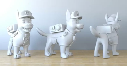 chasse patte patrouille 3d impression modèle trio dessin animé décor 3dmodel 3dprint chien 3dp 3d print model - Mito3D