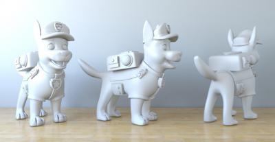 chase paw patrol toys games & hobby 3D printing model, file, printable design, 3d print, PAWPatrol, Chase, Dog, Cartoon, home, decor, 3dp, 3dprint, 3dmodel 3d print model - Mito3D