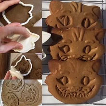 cheshire cat cookie cutter 3d printing model - threeding alice wonderland baking tim burton 3d print model - Mito3D