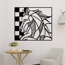 échecs cheval panneau 3d impression modèle trio mur décoration 2d art décor 3d print model - Mito3D