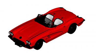 chevrolet corvette 1960 motors & transport 3D printing model, file, printable design, 3d print, Chevrolet 3d print model - Mito3D
