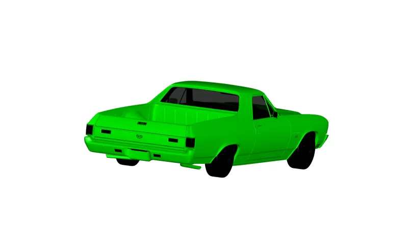 Chevrolet el camino ss 1970 3d impressão modelo trio 3D print model - Mito3D