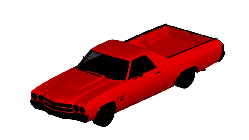 Chevrolet el camino ss 1970 3d impression modèle trio 3D print model - Mito3D