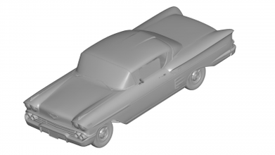 Chevrolet impala 1958 moteurs transport 3D impression modèle fichier imprimable conception 3d 3d print model - Mito3D