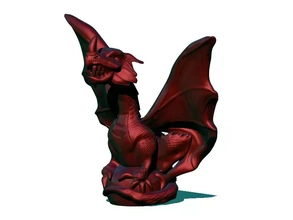 chibi dragon 3d impression modèle trio art médiéval monstre créature 3d print model - Mito3D