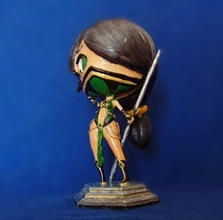 chibi juguete jade 3d impresión modelo trío niña anime sexy combatiente personaje recuerdo mortal kombat mk 3d print model - Mito3D
