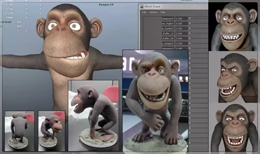chimpanzee01 3d impresión modelo trío chimpancé 3d print model - Mito3D