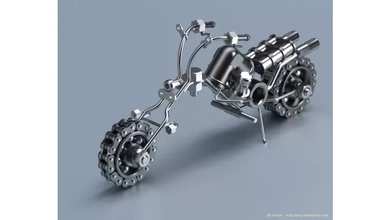 chopper motorcycle figure 3d printing model - threeding art mechanical 3d print model - Mito3D