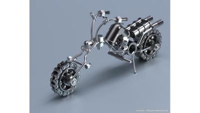 chopper motociclo figura arte 3d stampa modello file stampabile design Stampa 3D ARTE meccanico 3d print model - Mito3D