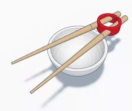 chopstick holder ring 3d printing model - threeding food chinese aid accessible teaching 3d print model - Mito3D