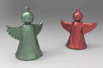 Noël ange 3d impression modèle trio 3d print model - Mito3D