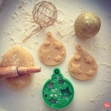 christmas ball ornament cookie cutter 3d printing model - threeding kitchen cutters baking oogime 3d print model - Mito3D