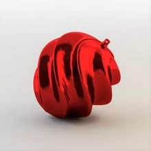 Natale palla contorto 3d stampa modello treding rosso metallo stampabile vacanza Stampa print printing torcere Festival decorato 3d print model - Mito3D