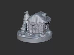 Natal casa 3d impressão modelo trio natal neve 3d print model - Mito3D